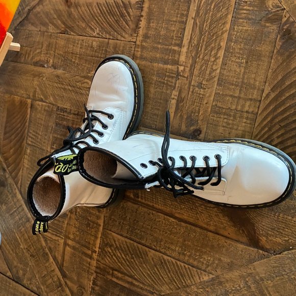 Womens Dr. Martens 1460 8-Eye Boot - White - Picture 2 of 6